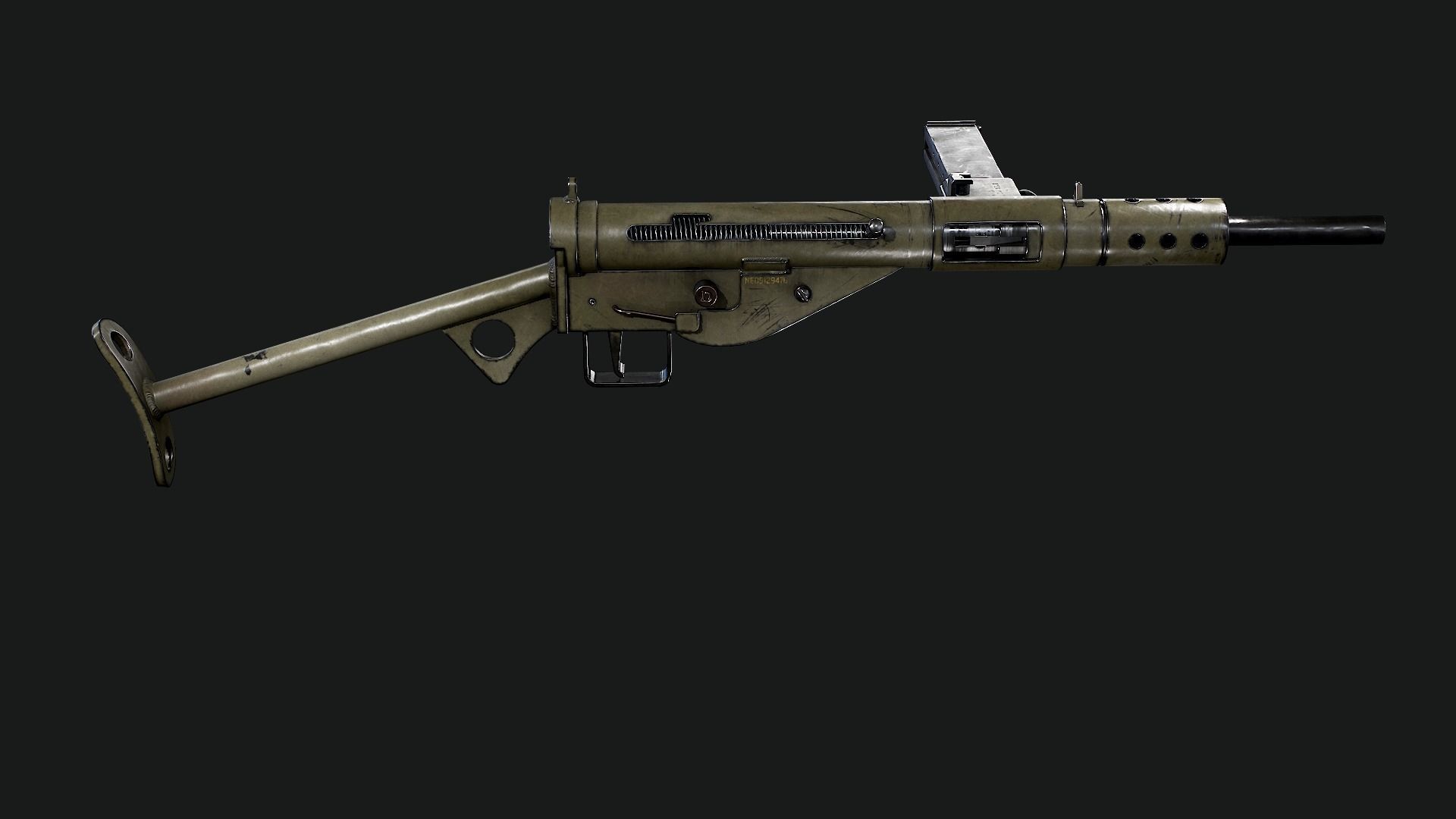 Sten Mk2 Low-poly 3D model_55