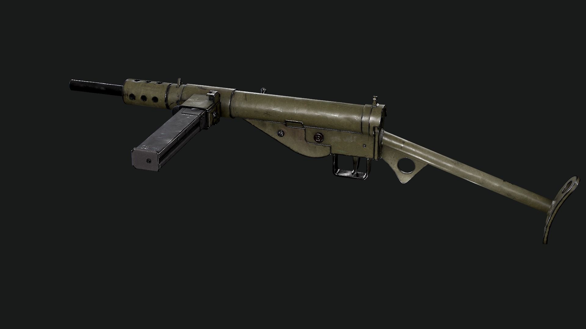 Sten Mk2 Low-poly 3D model_39