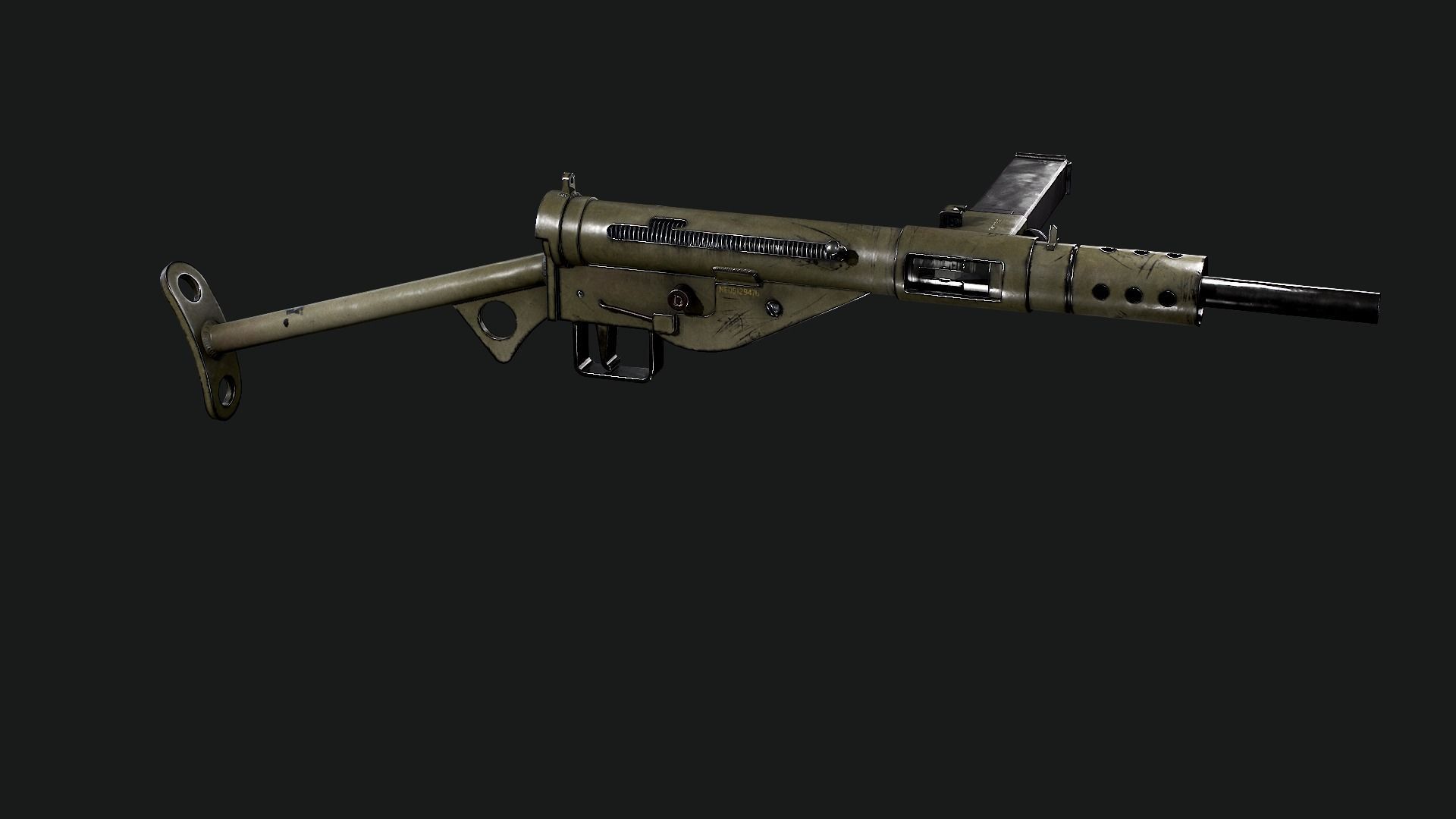 Sten Mk2 Low-poly 3D model_57