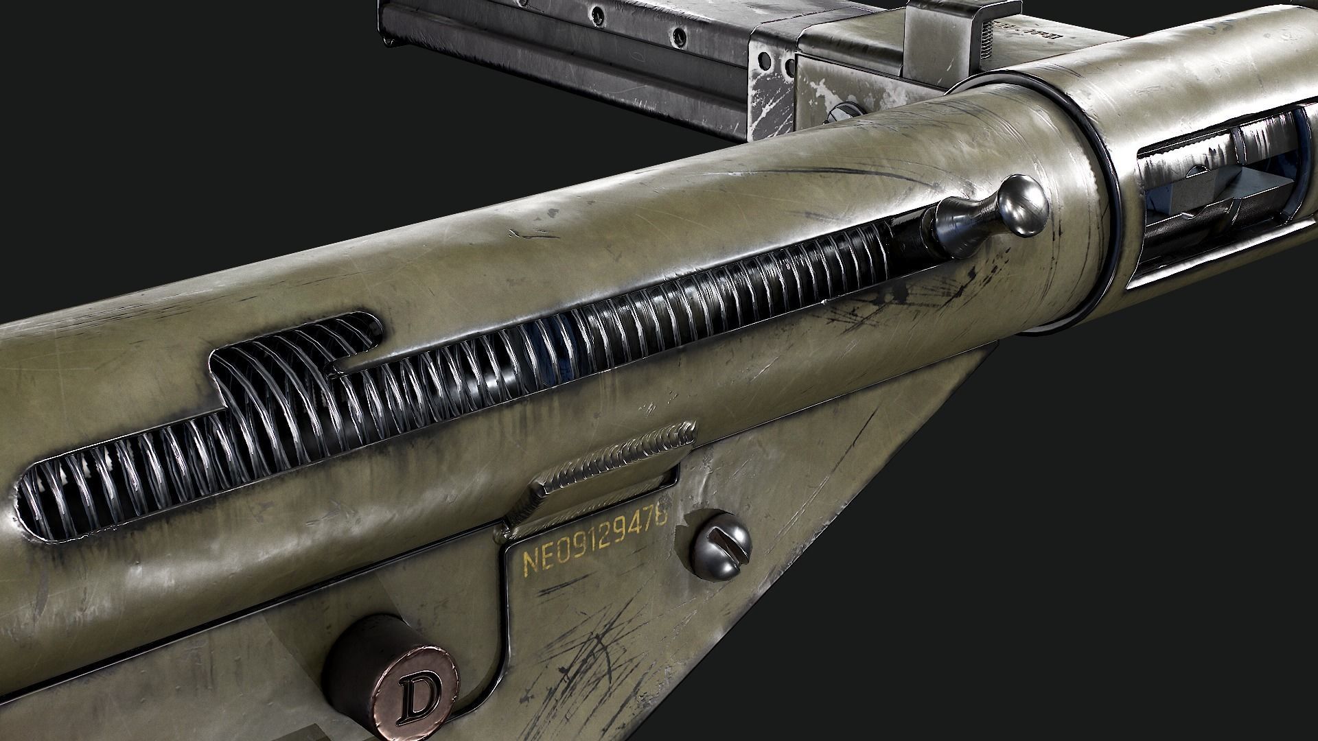 Sten Mk2 Low-poly 3D model_9