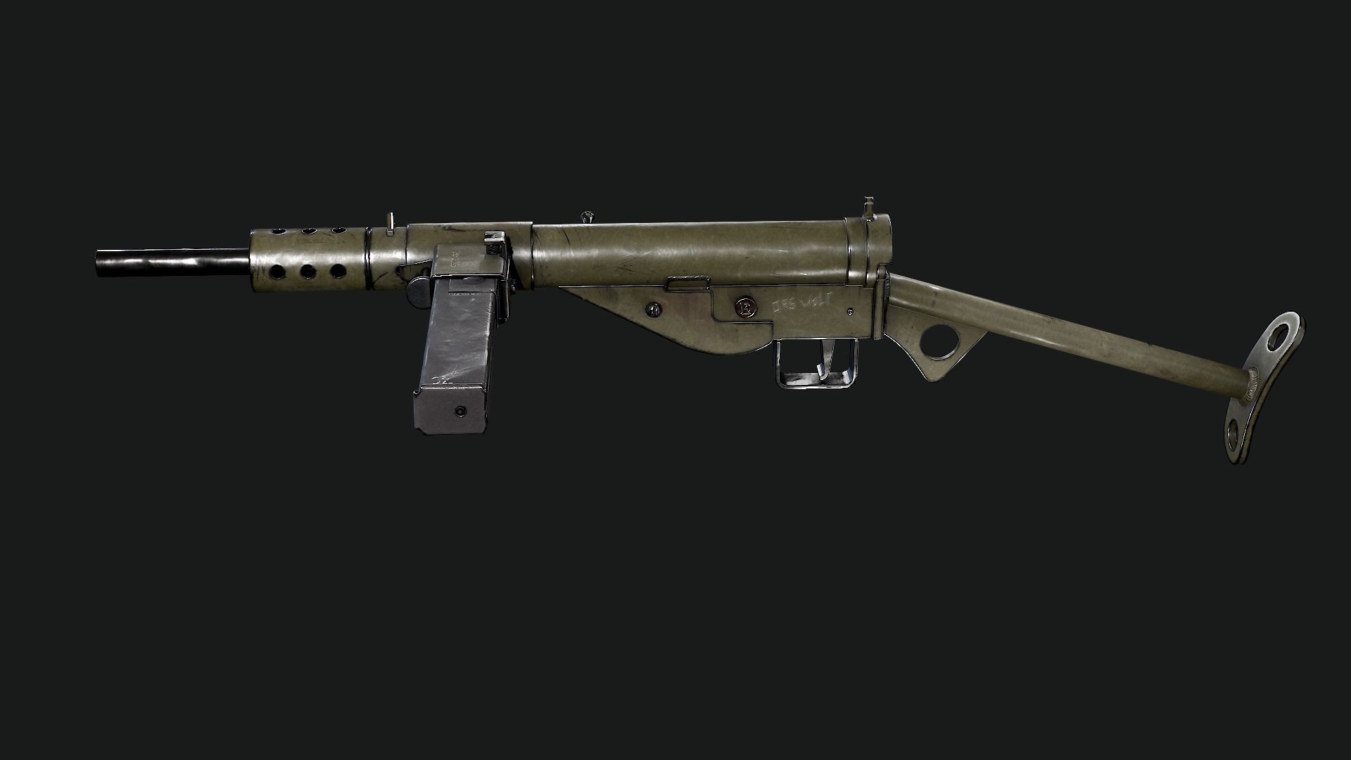 Sten Mk2 Low-poly 3D model_37