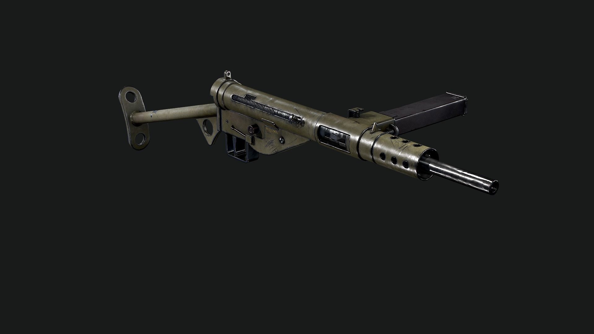 Sten Mk2 Low-poly 3D model_60