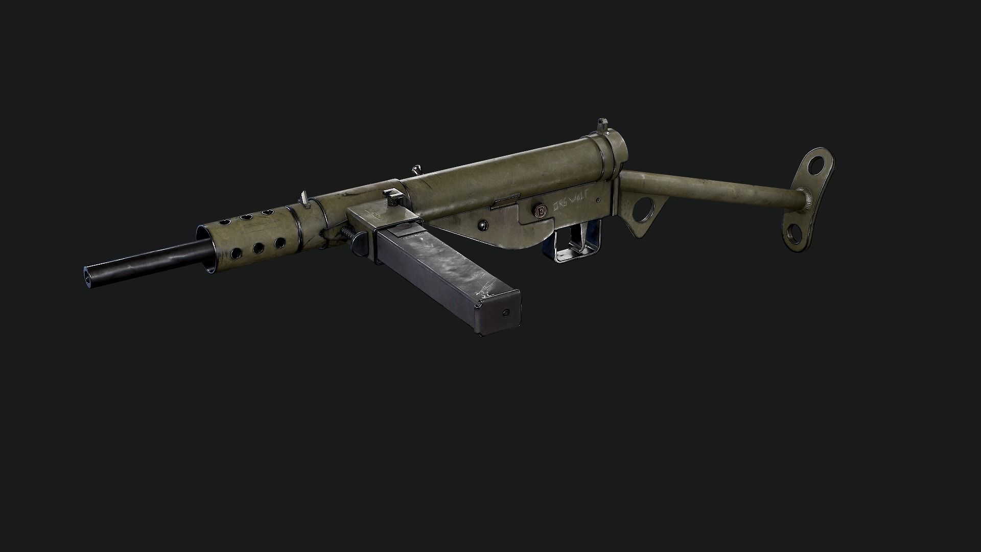 Sten Mk2 Low-poly 3D model_34
