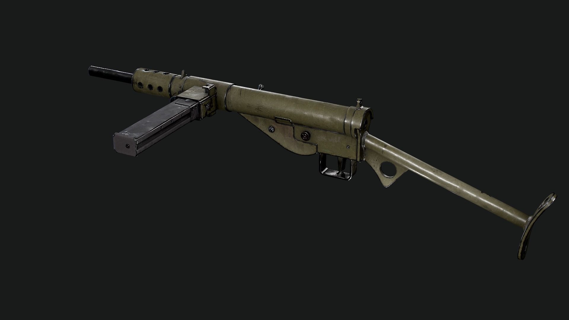 Sten Mk2 Low-poly 3D model_40
