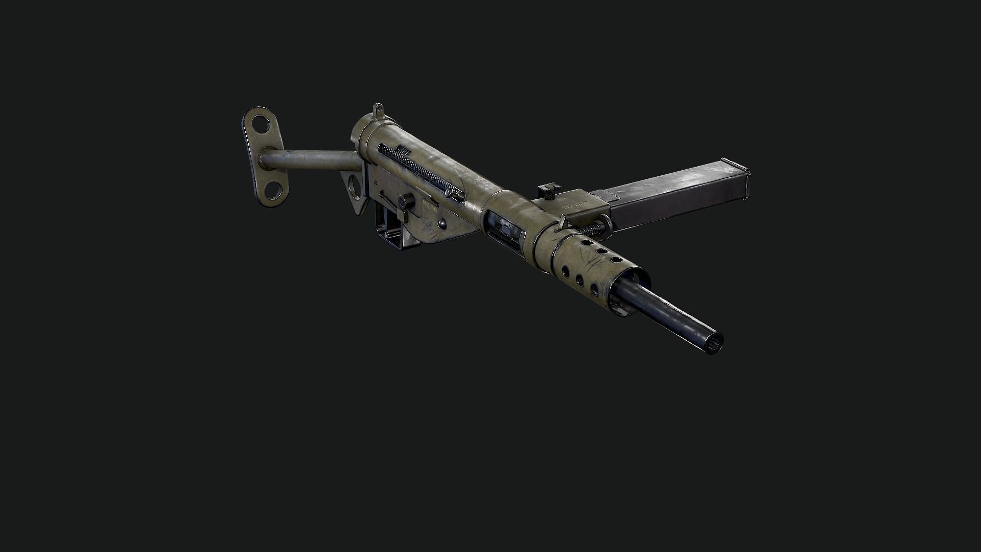 Sten Mk2 Low-poly 3D model_25