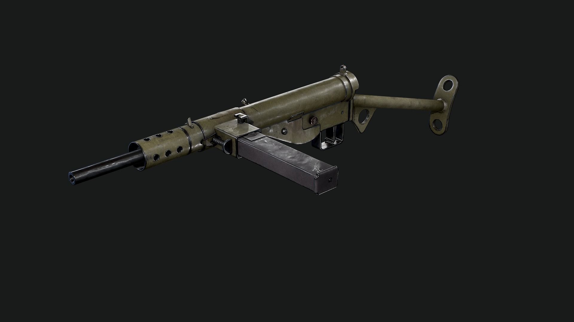 Sten Mk2 Low-poly 3D model_33