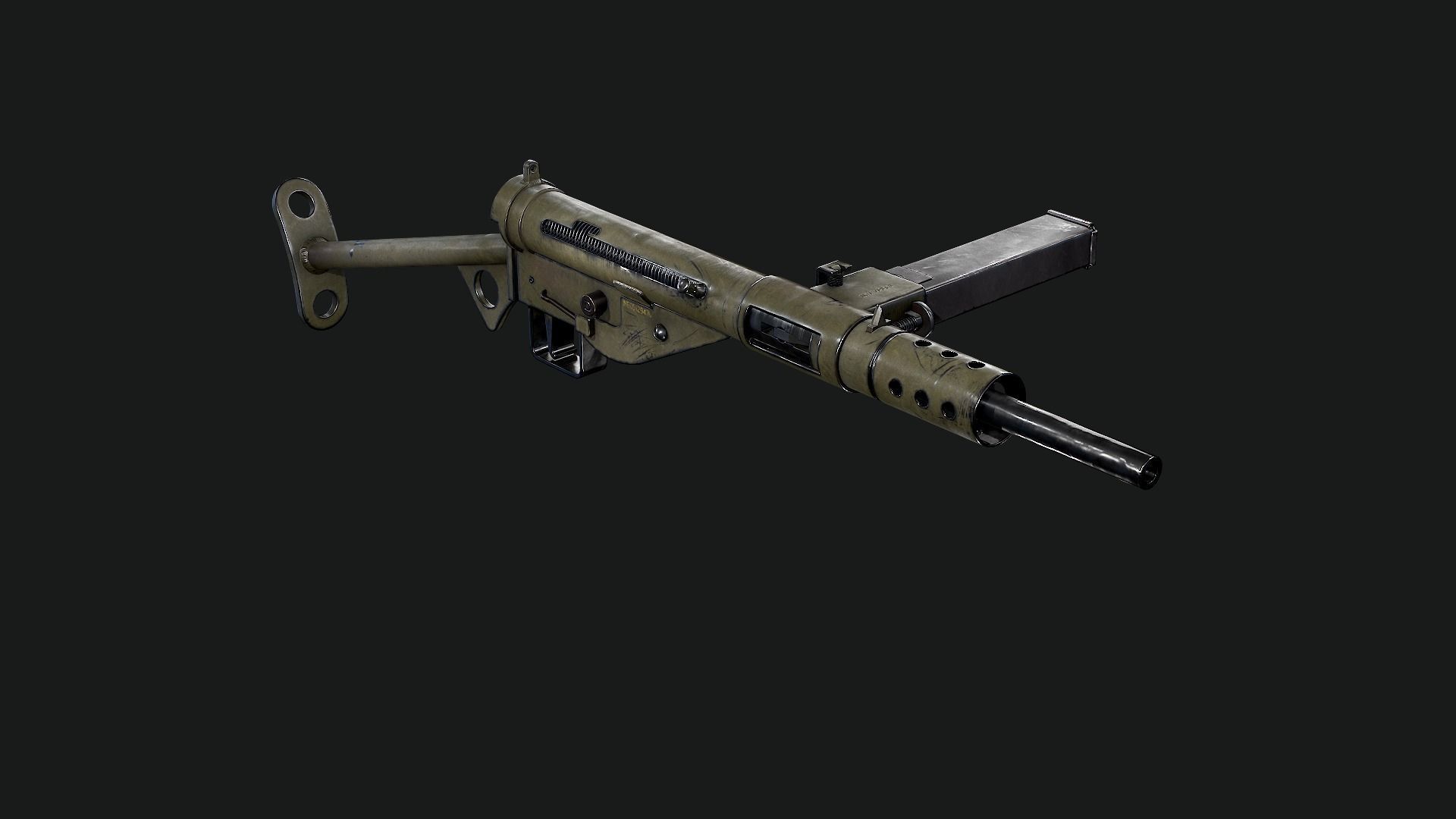 Sten Mk2 Low-poly 3D model_24