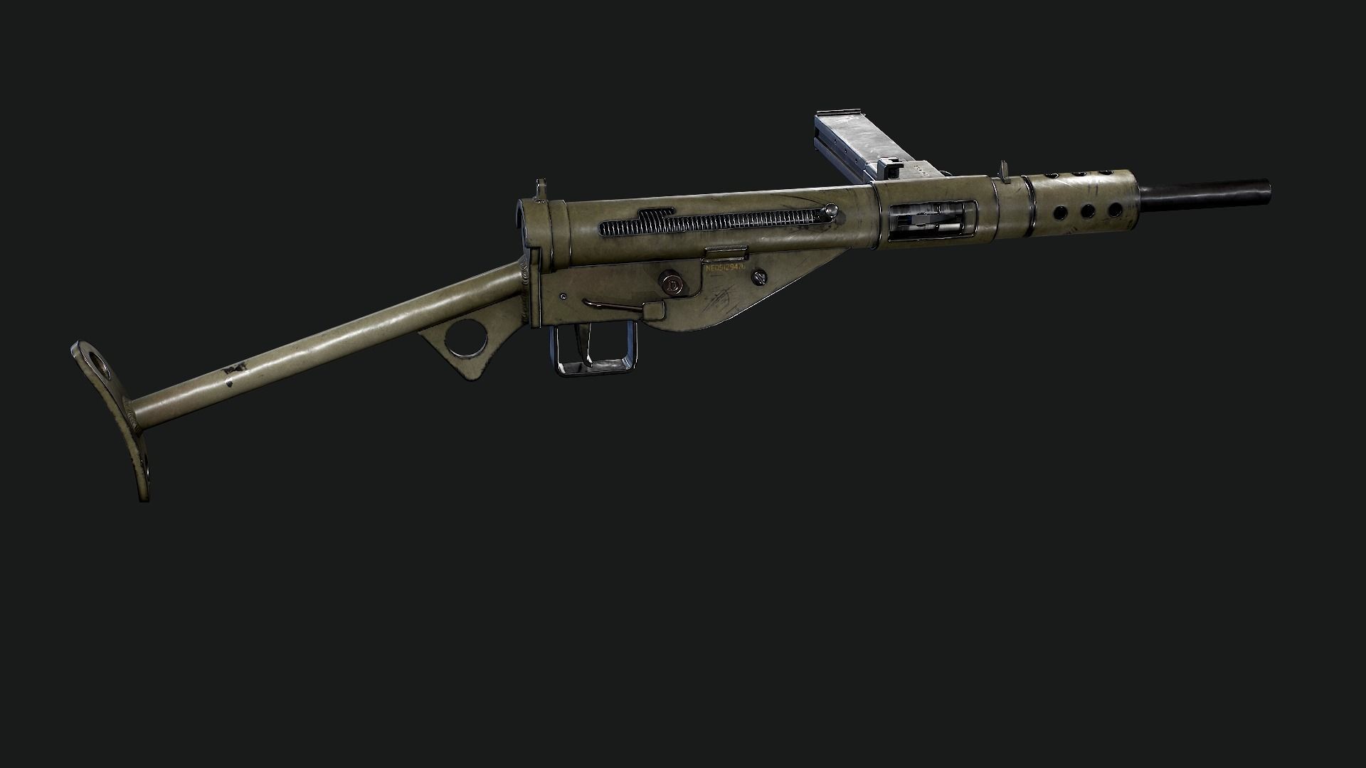 Sten Mk2 Low-poly 3D model_54