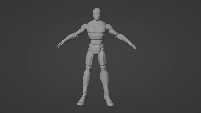 Four-armed man Low-poly 3D model