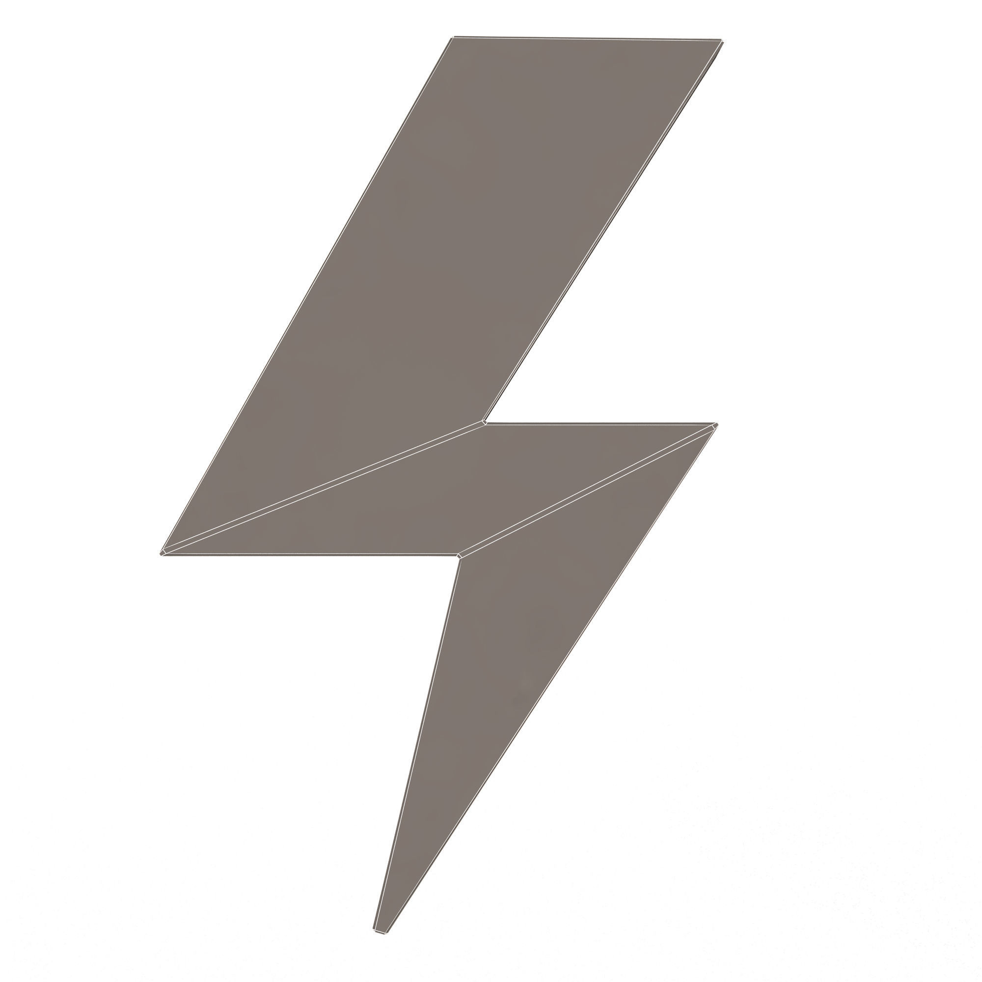 Thunder Symbol Low-poly 3D model_12
