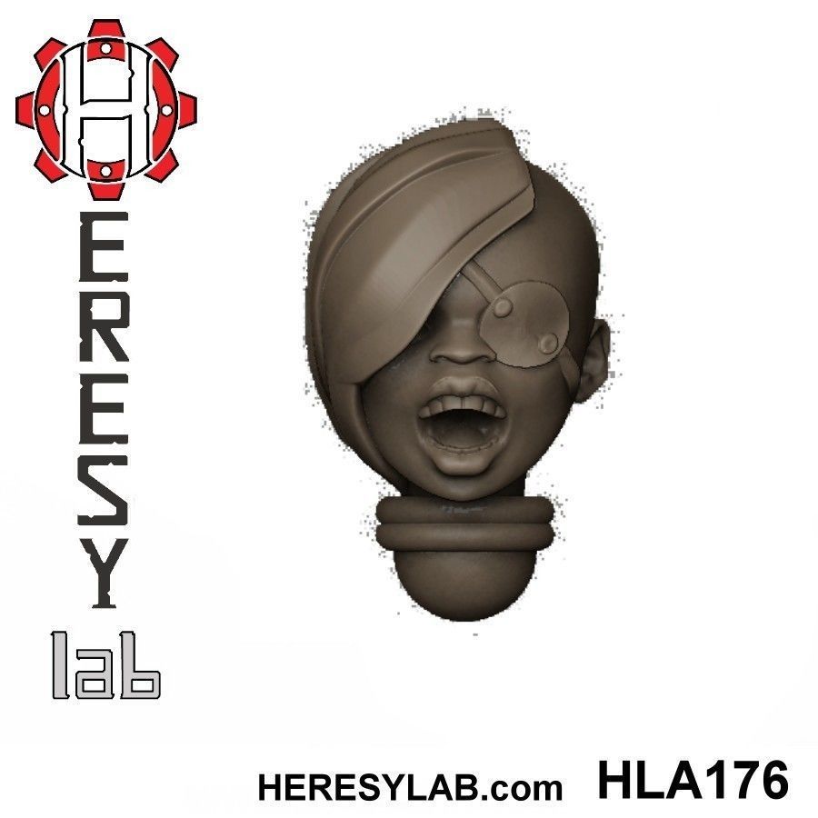 Heresylab - Female Sci-Fi heads for conversions SET 17 of 21 3D print model_5