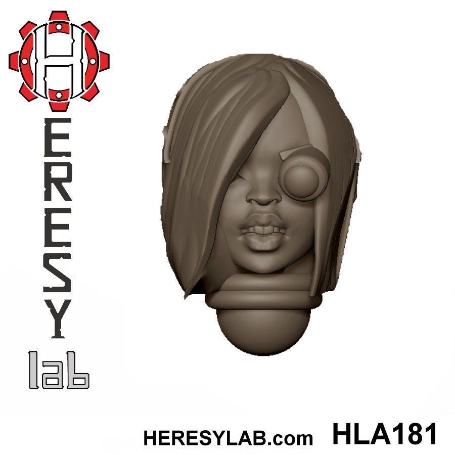 Heresylab - Female Sci-Fi heads for conversions SET 18 of 21 3D print model_4