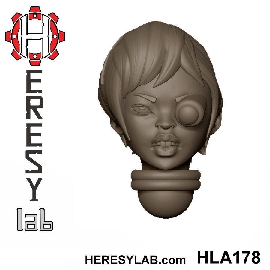 Heresylab - Female Sci-Fi heads for conversions SET 18 of 21 3D print model_1