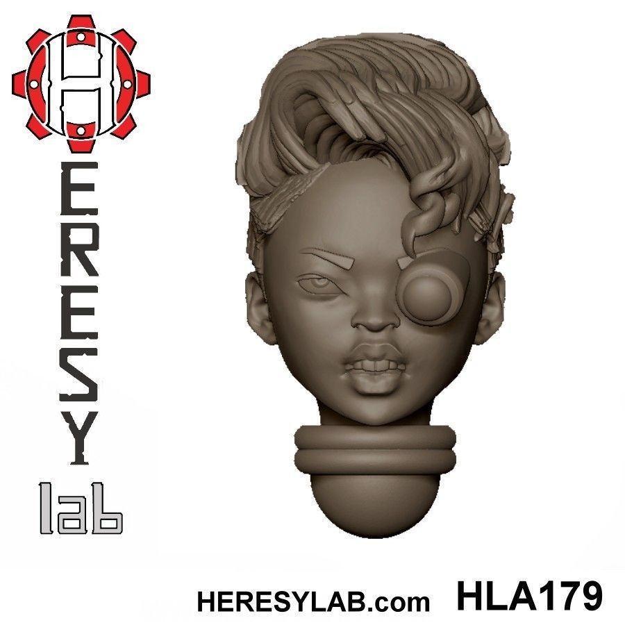 Heresylab - Female Sci-Fi heads for conversions SET 18 of 21 3D print model_2