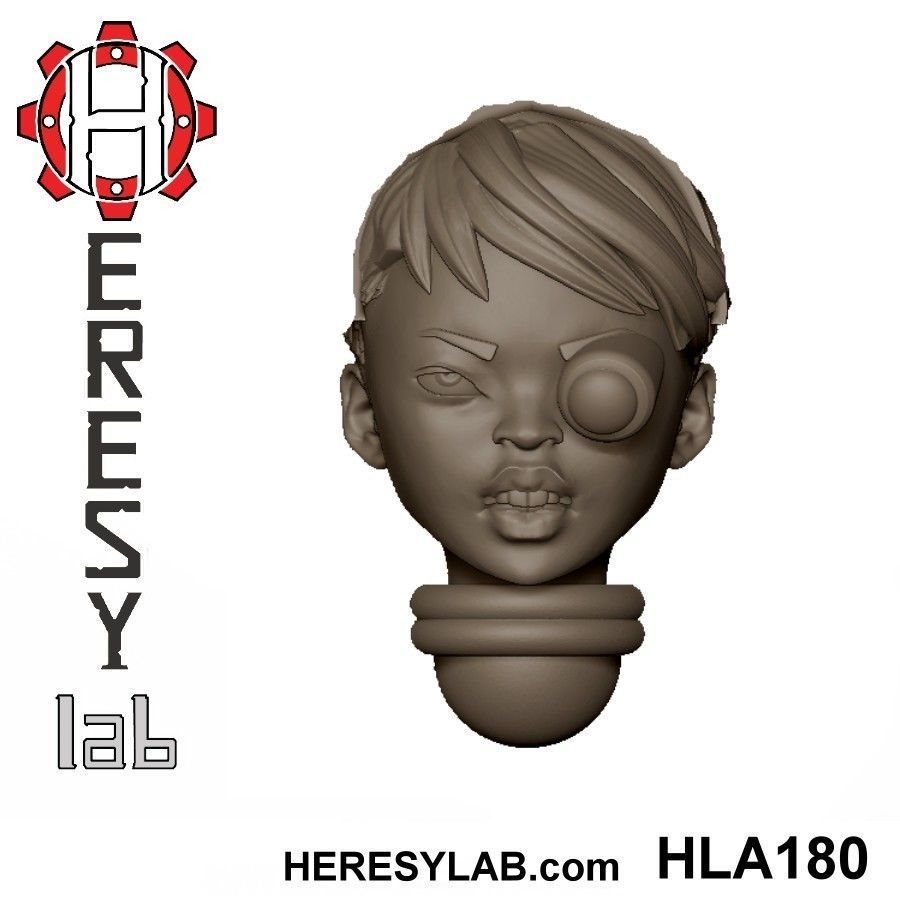 Heresylab - Female Sci-Fi heads for conversions SET 18 of 21 3D print model_3