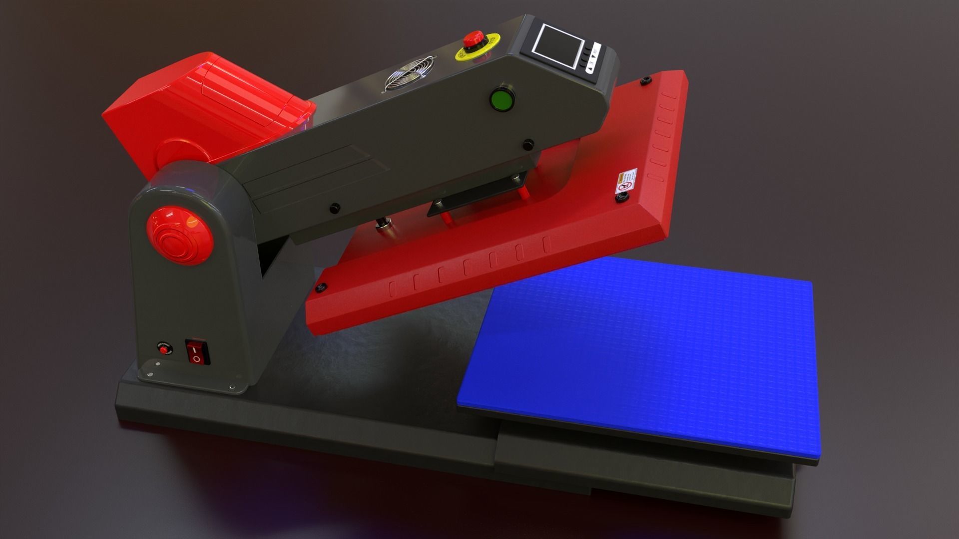 Automatic Flat Bed Heat Press Machine - Model E20S Heat Press Low-poly 3D model_24