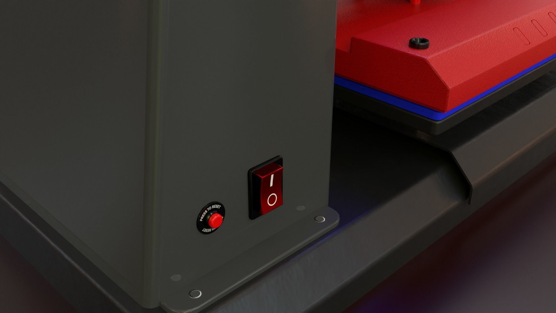 Automatic Flat Bed Heat Press Machine - Model E20S Heat Press Low-poly 3D model_18