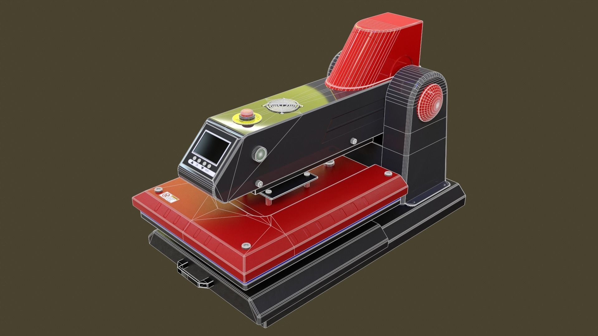 Automatic Flat Bed Heat Press Machine - Model E20S Heat Press Low-poly 3D model_42