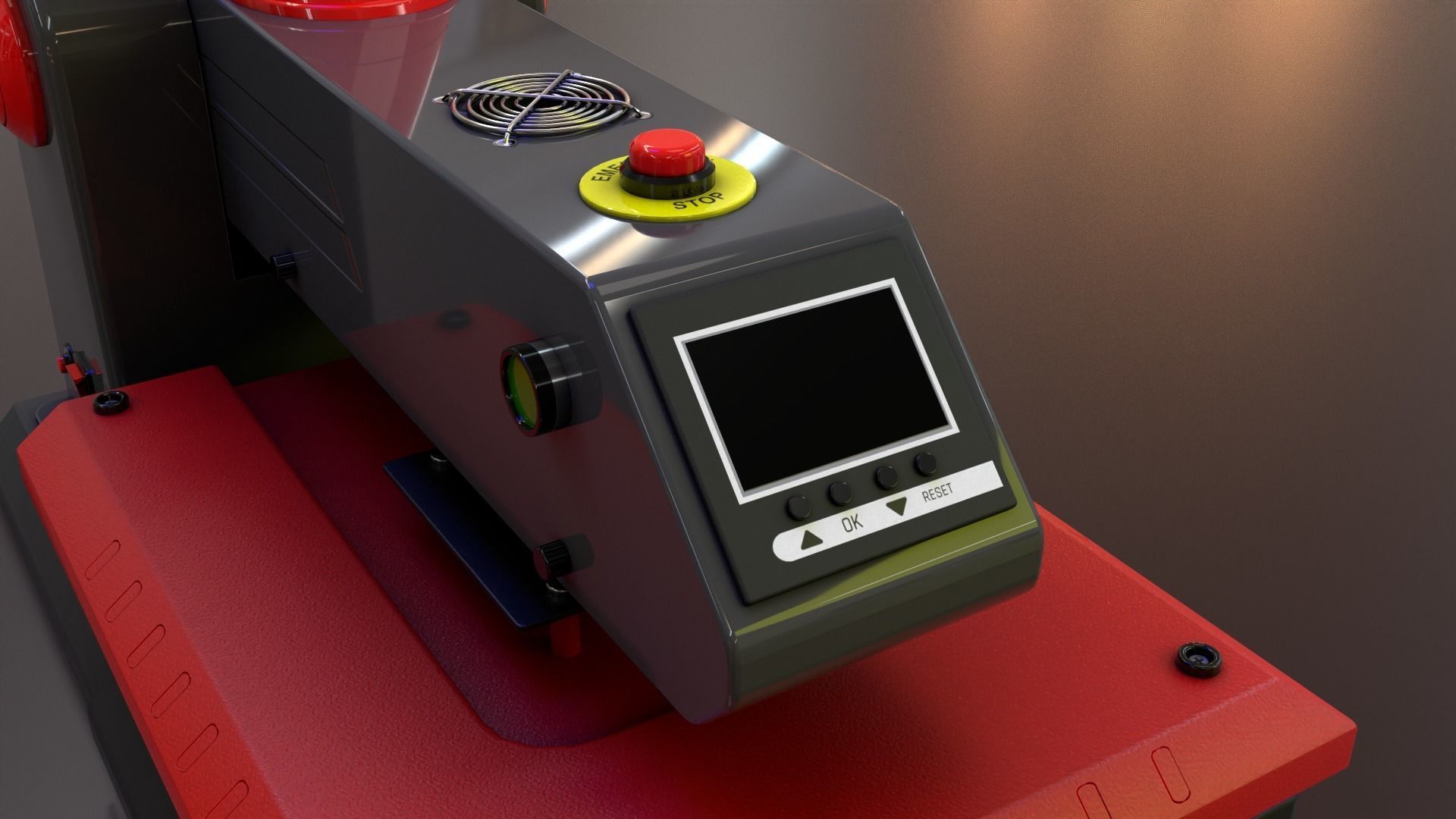 Automatic Flat Bed Heat Press Machine - Model E20S Heat Press Low-poly 3D model_12