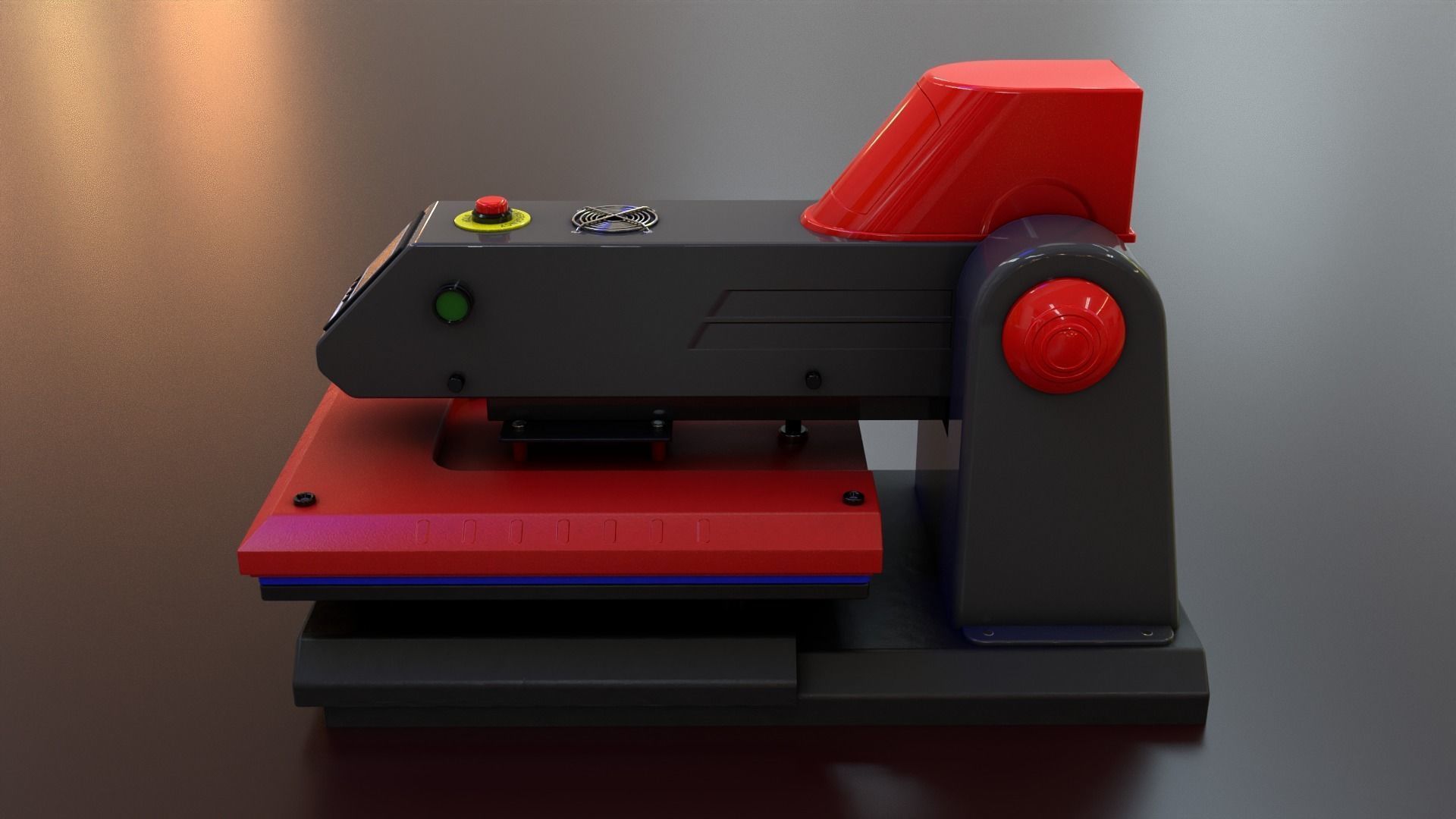 Automatic Flat Bed Heat Press Machine - Model E20S Heat Press Low-poly 3D model_4