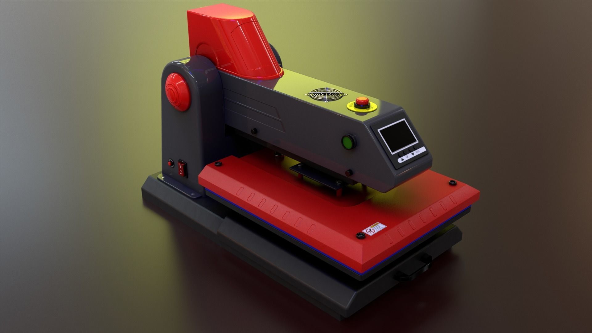 Automatic Flat Bed Heat Press Machine - Model E20S Heat Press Low-poly 3D model_9