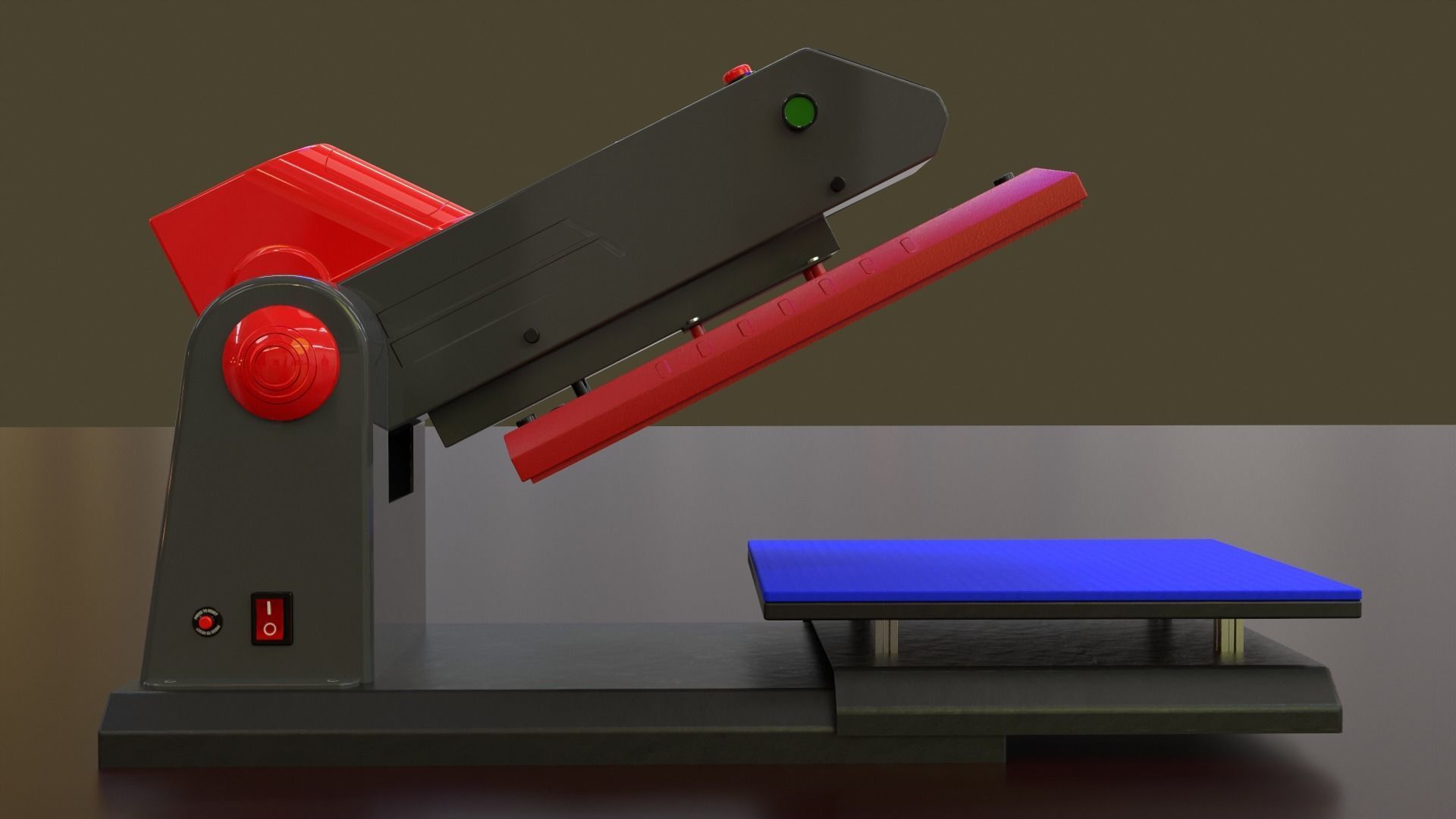 Automatic Flat Bed Heat Press Machine - Model E20S Heat Press Low-poly 3D model_29