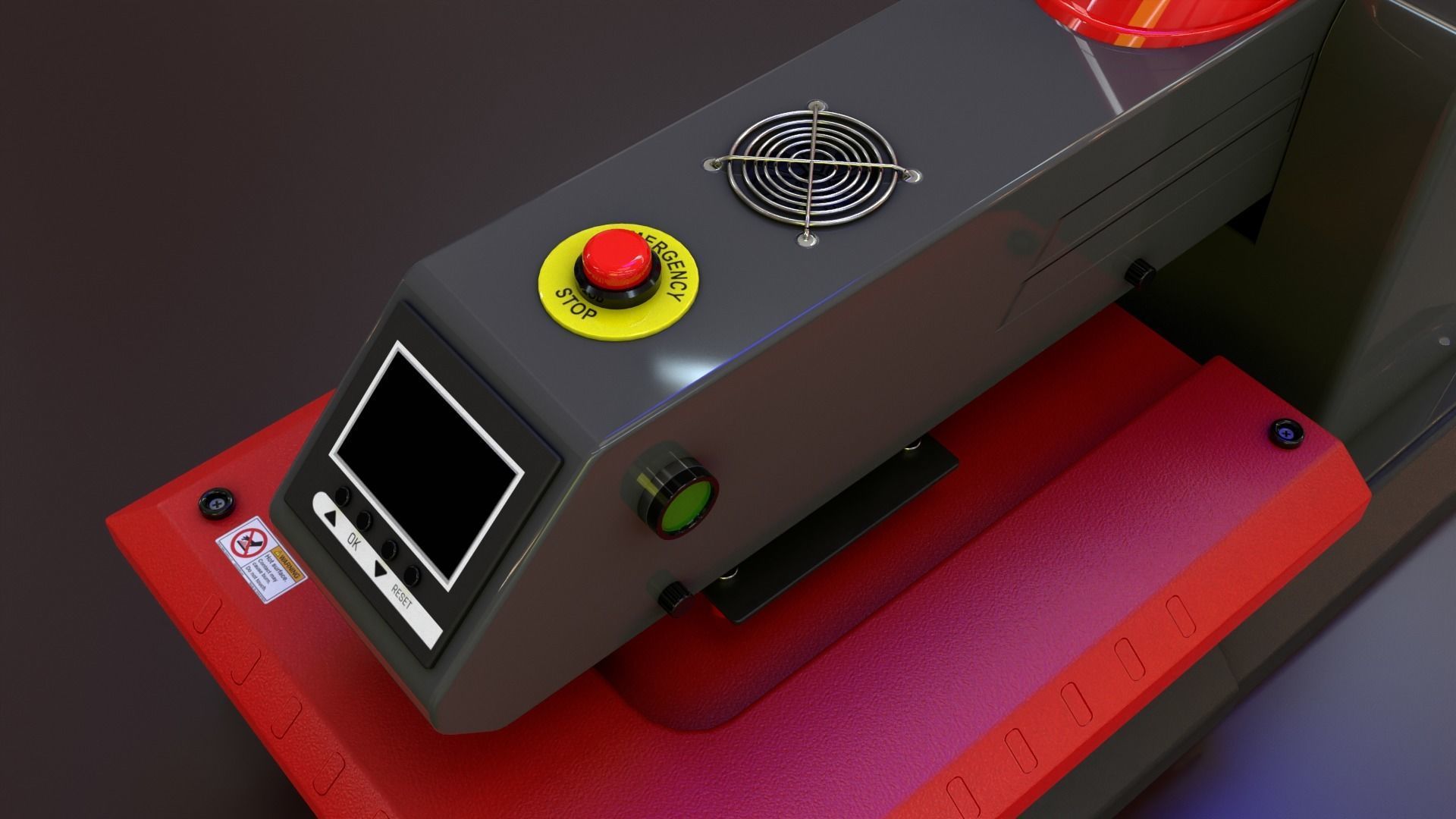 Automatic Flat Bed Heat Press Machine - Model E20S Heat Press Low-poly 3D model_13