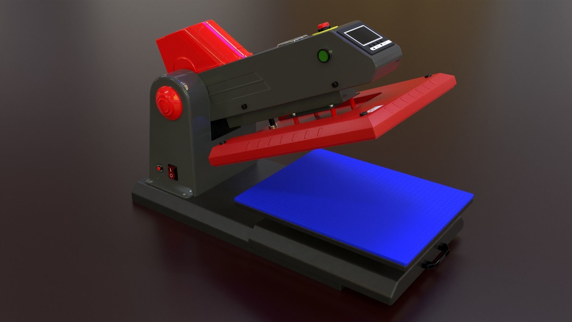 Automatic Flat Bed Heat Press Machine - Model E20S Heat Press Low-poly 3D model_22