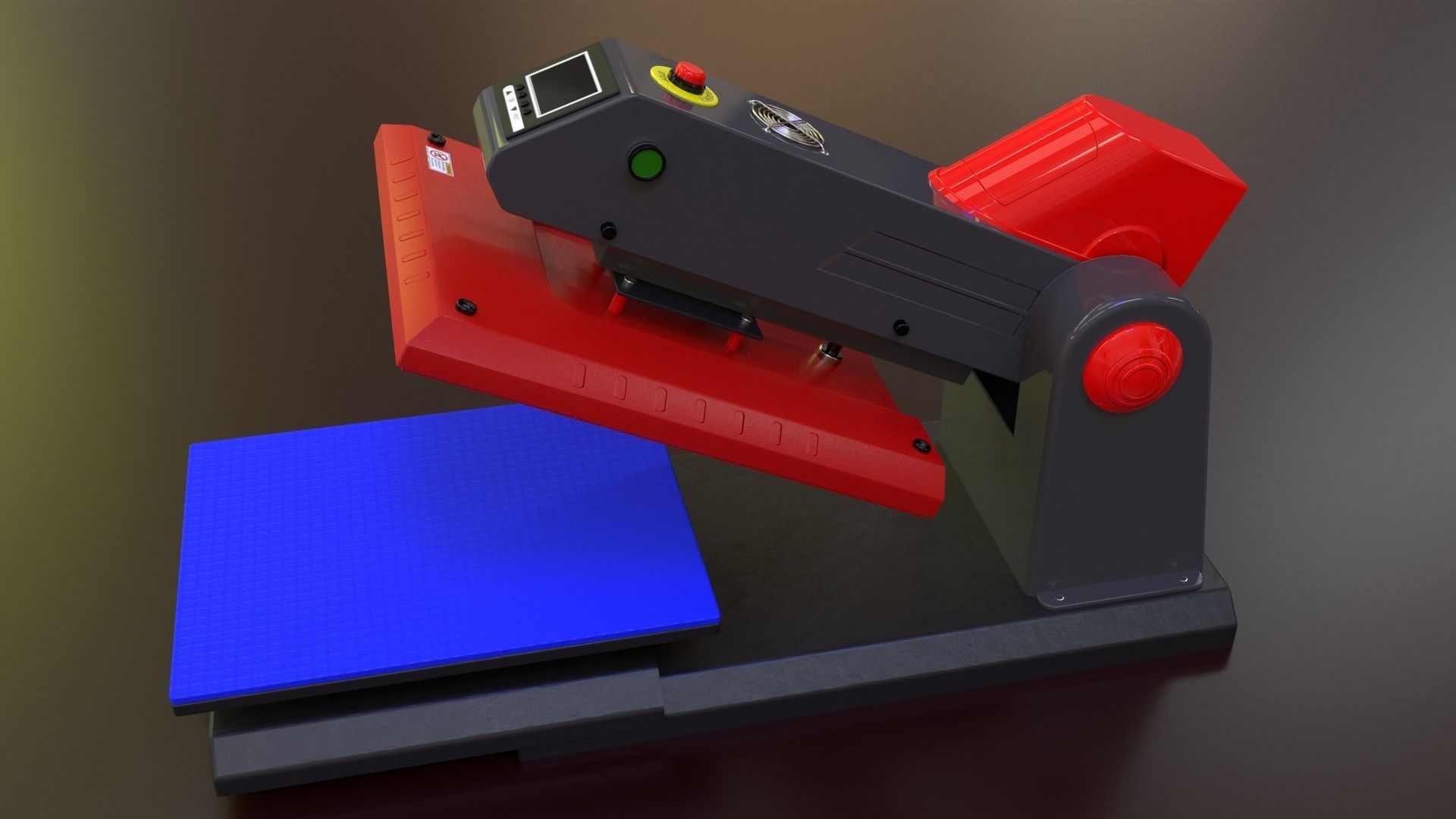 Automatic Flat Bed Heat Press Machine - Model E20S Heat Press Low-poly 3D model_23