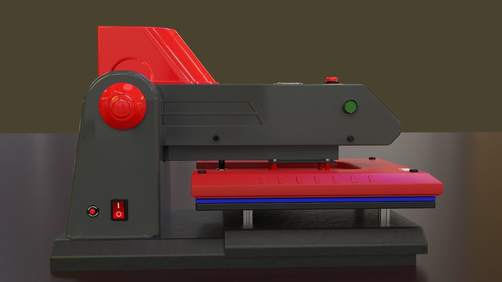 Automatic Flat Bed Heat Press Machine - Model E20S Heat Press Low-poly 3D model_40