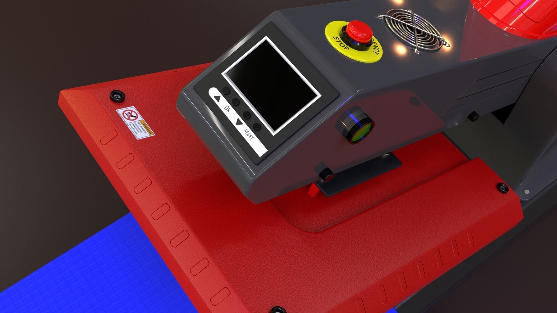 Automatic Flat Bed Heat Press Machine - Model E20S Heat Press Low-poly 3D model_26