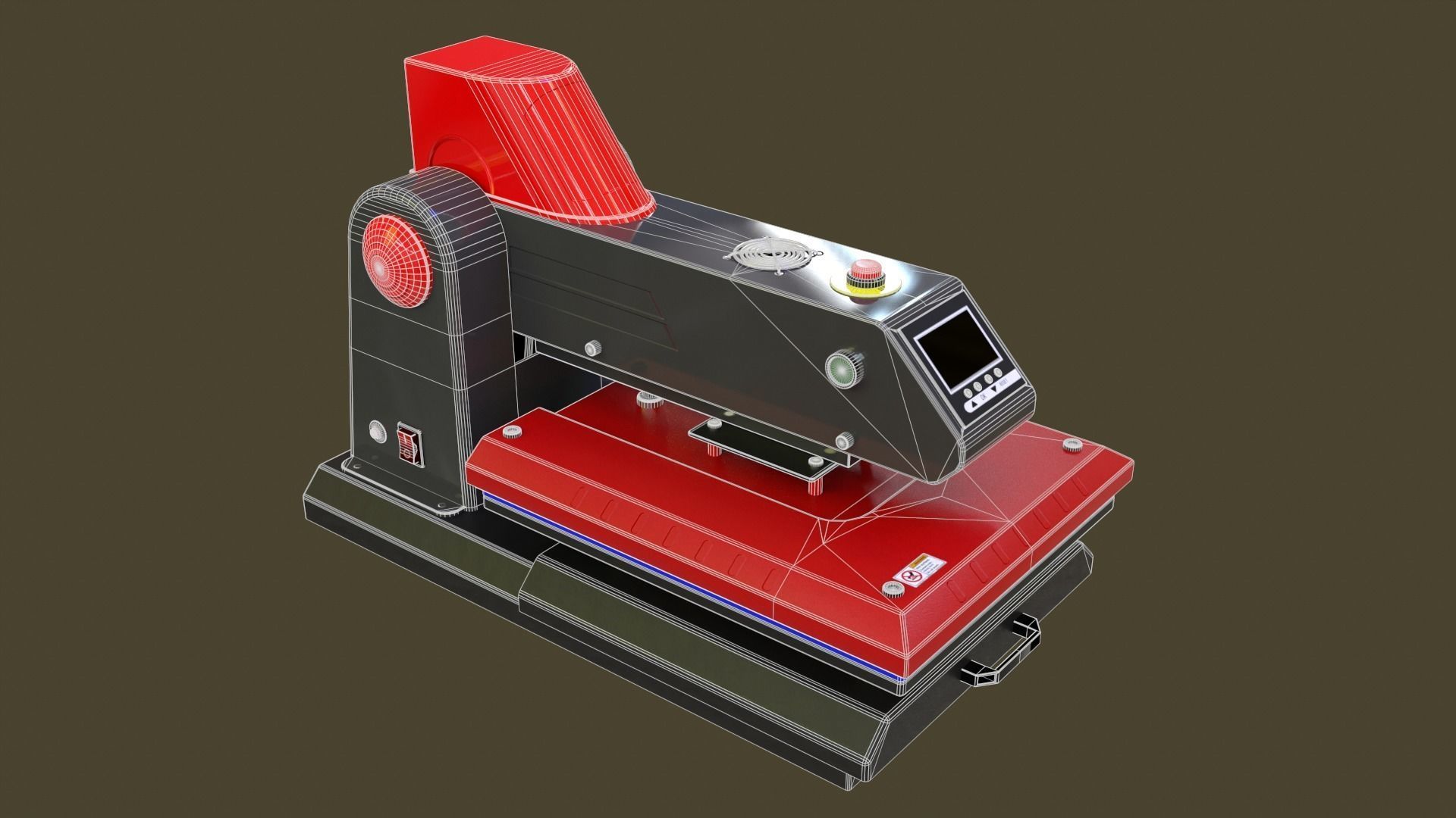 Automatic Flat Bed Heat Press Machine - Model E20S Heat Press Low-poly 3D model_37