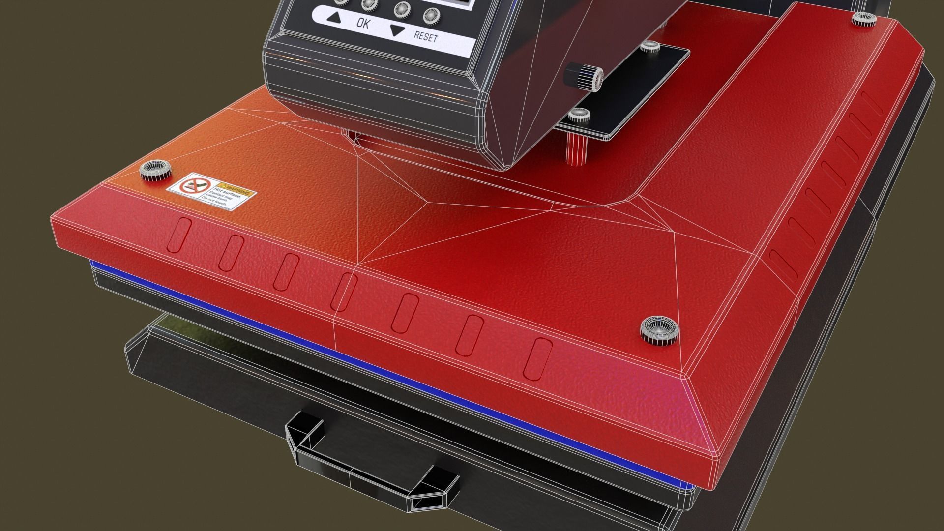 Automatic Flat Bed Heat Press Machine - Model E20S Heat Press Low-poly 3D model_36