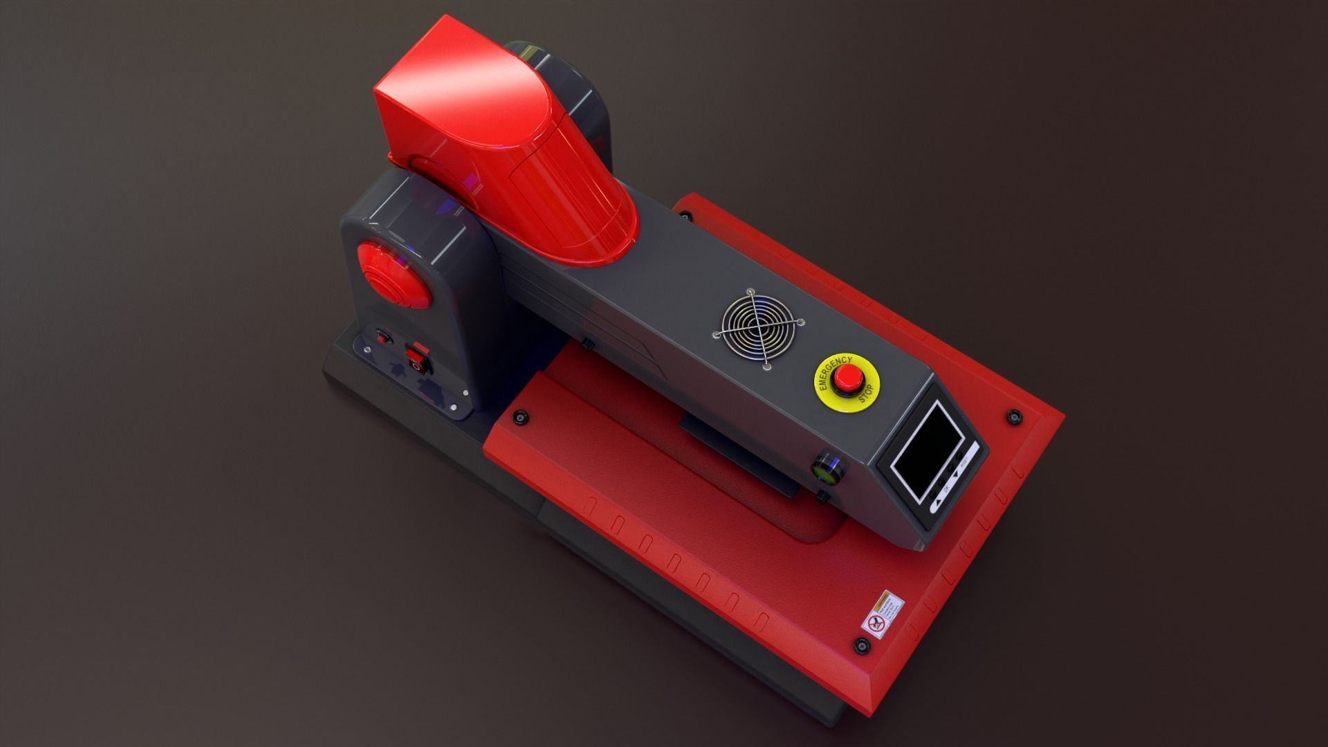 Automatic Flat Bed Heat Press Machine - Model E20S Heat Press Low-poly 3D model_10