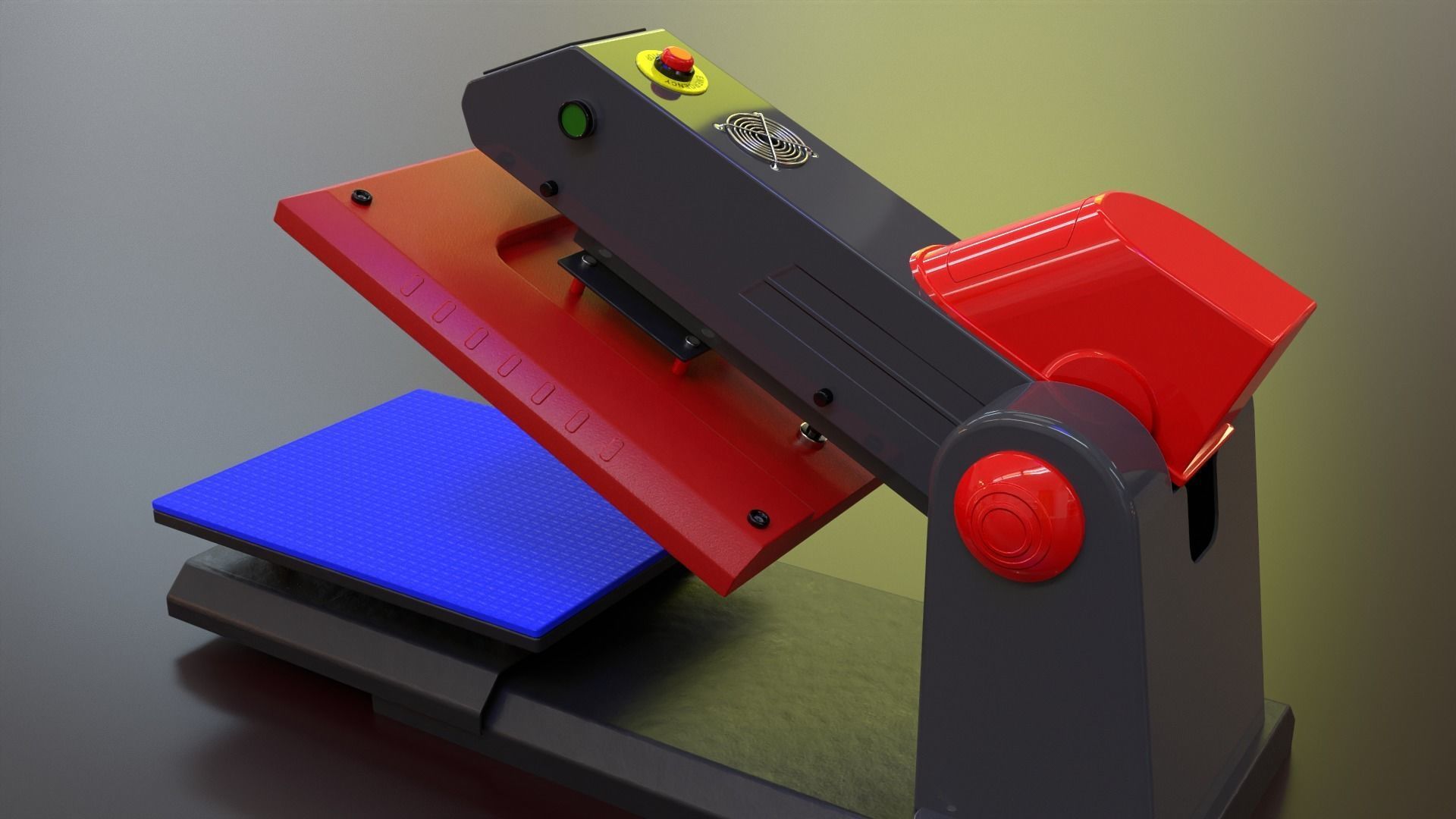 Automatic Flat Bed Heat Press Machine - Model E20S Heat Press Low-poly 3D model_27