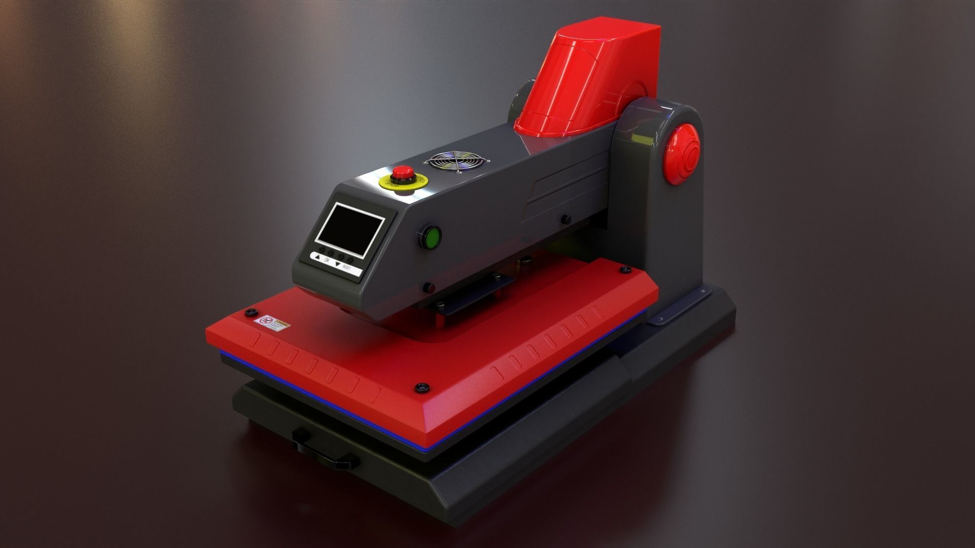 Automatic Flat Bed Heat Press Machine - Model E20S Heat Press Low-poly 3D model_3