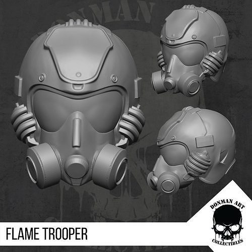 Flame Trooper Head for action figures 3D print model