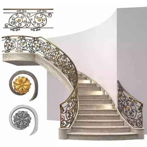 Classic stairs 4 3D model