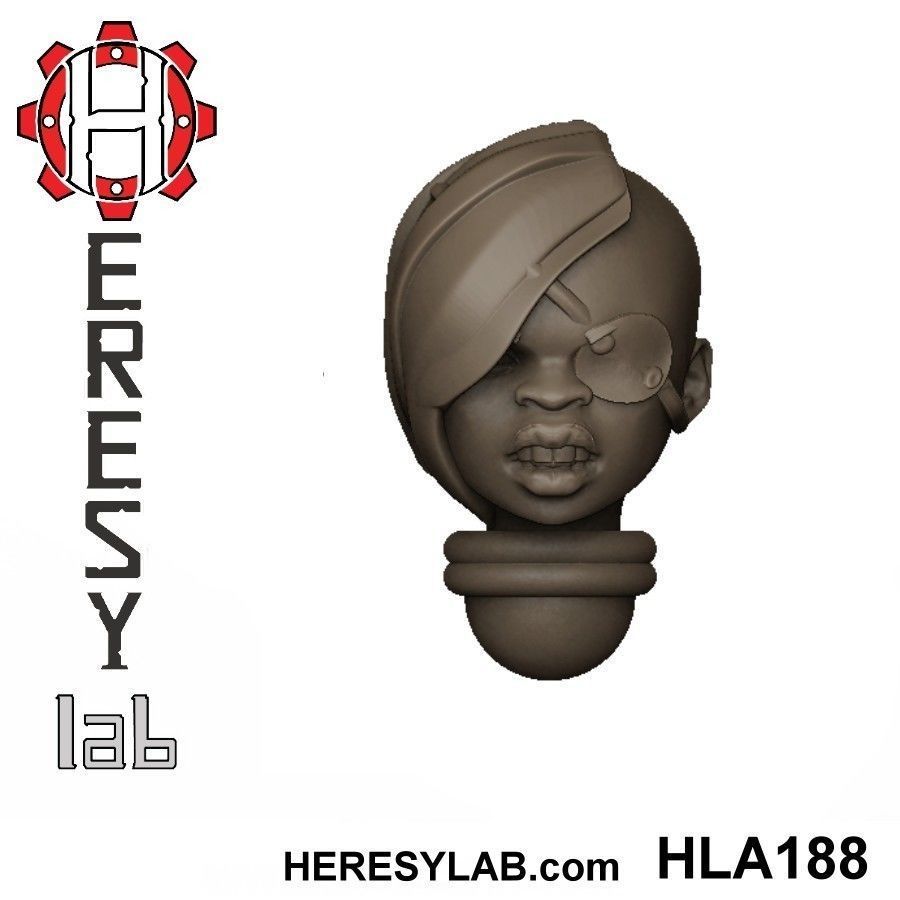 Heresylab - Female Sci-Fi heads for conversions SET 19 of 21 3D print model_5