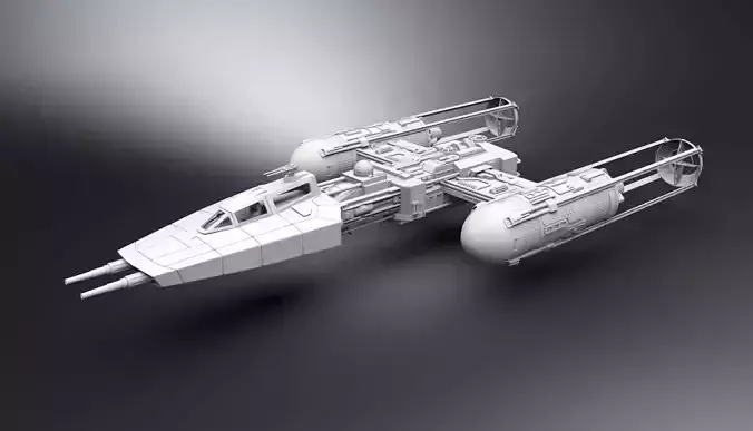 Y wing Scale model 3D print model