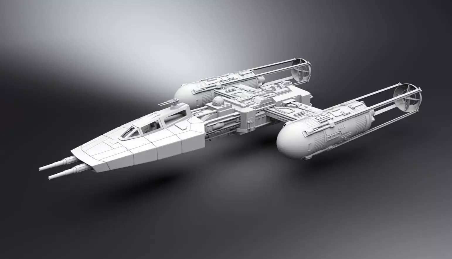 Y wing Scale model 3D print model_0