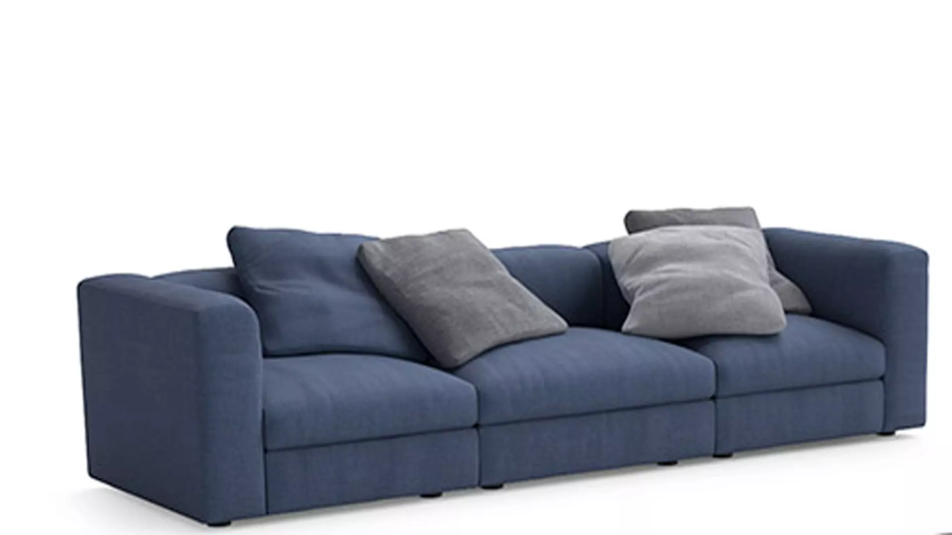Blue fabric Sofa - 3 Seater 3D model | CGTrader