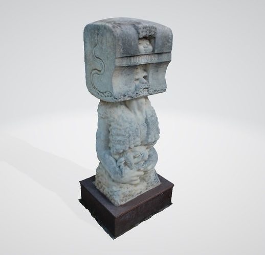 monument6 stone statue with head 3D model