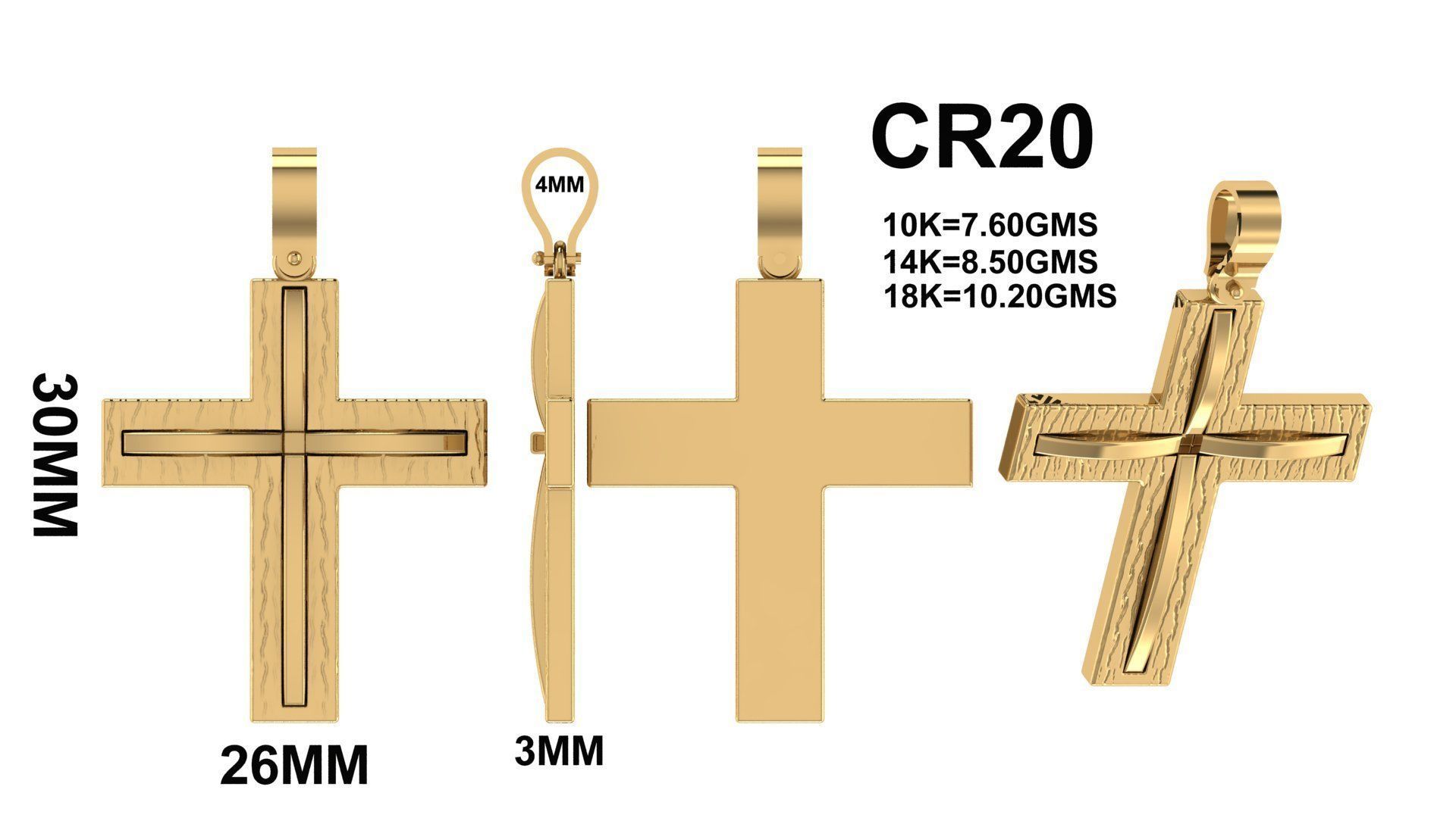 CROSS PENDANT CR20 3D print model_6