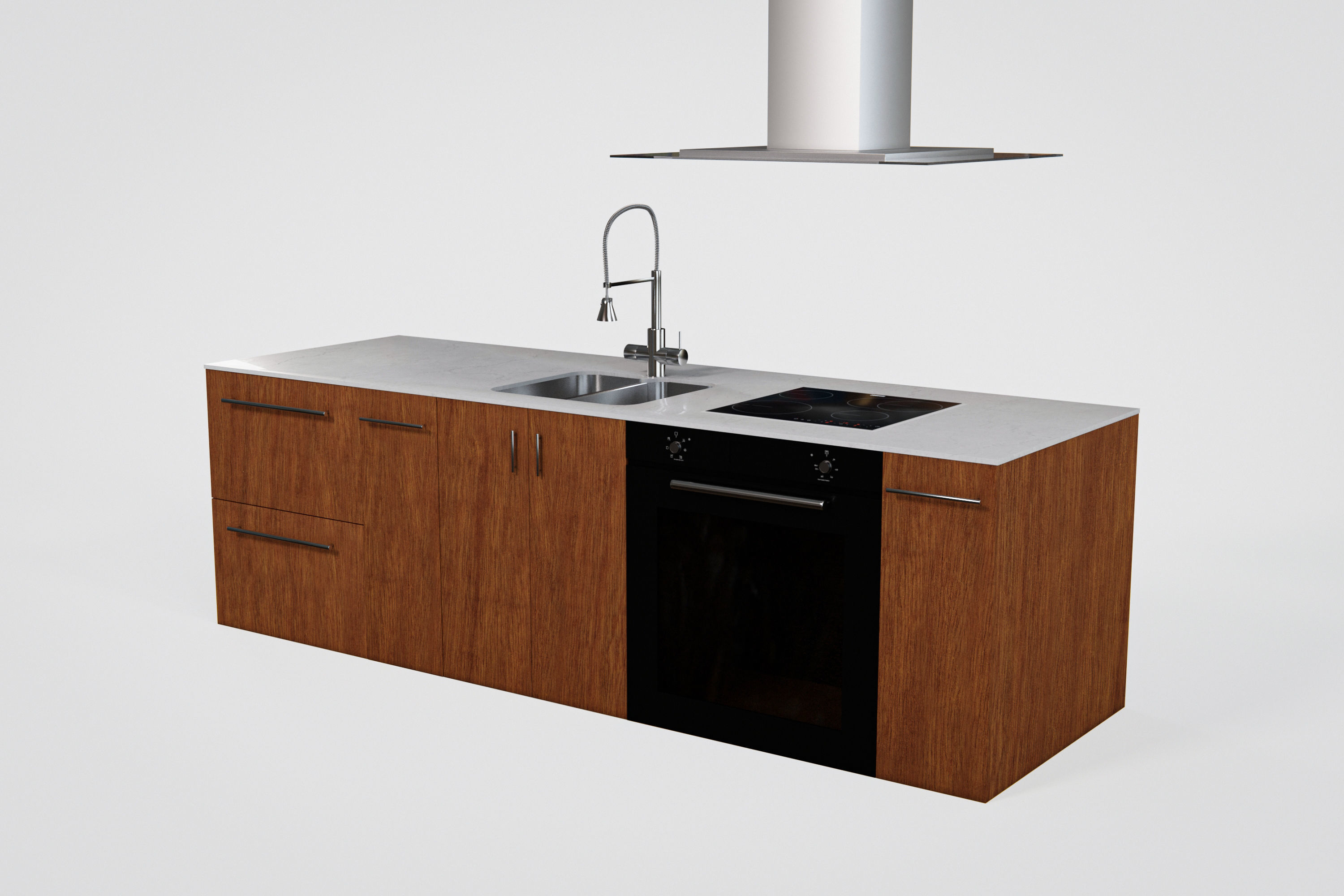 Kitchen counter Low-poly 3D model_14