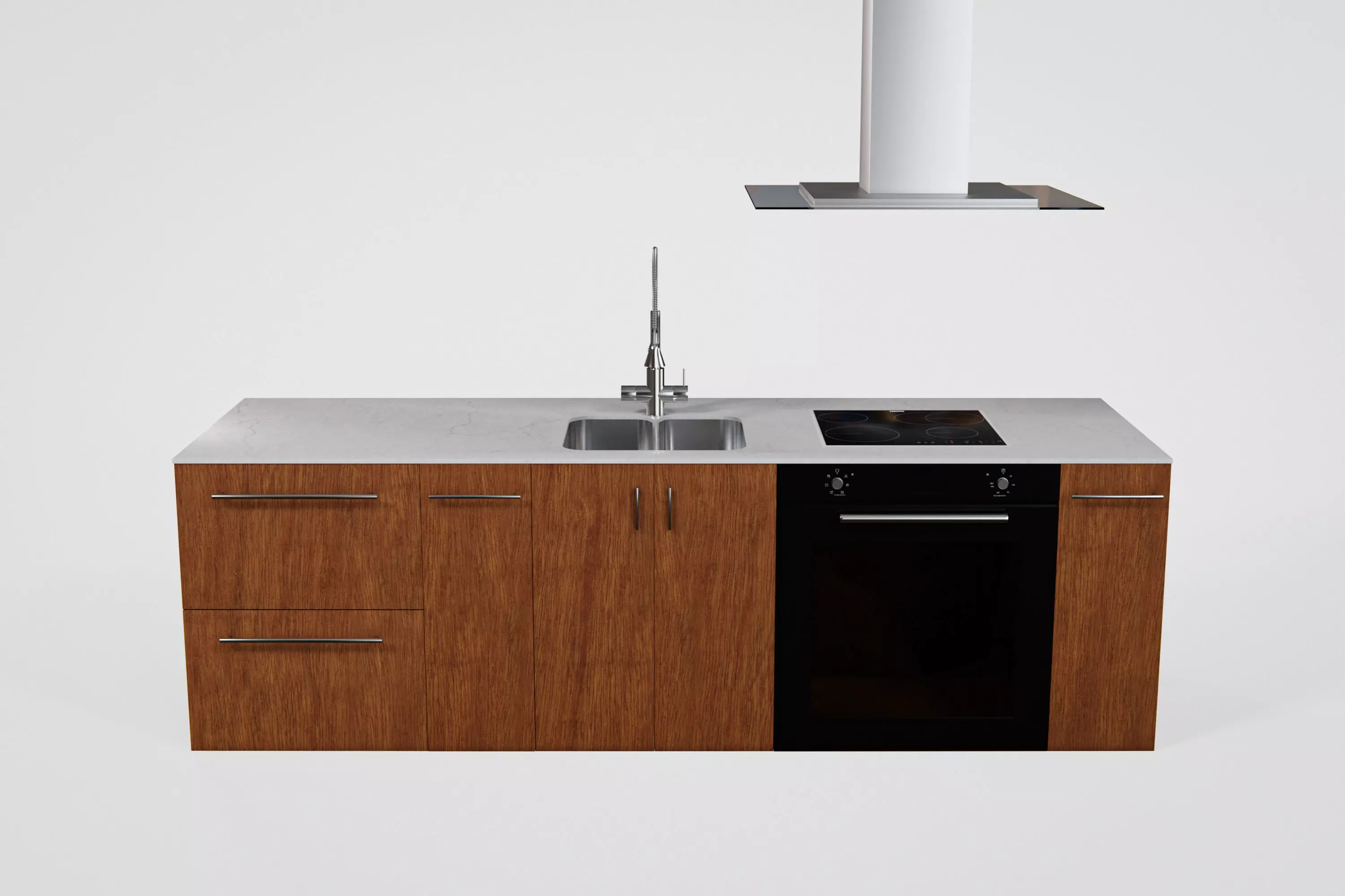 Kitchen counter Low-poly 3D model_0