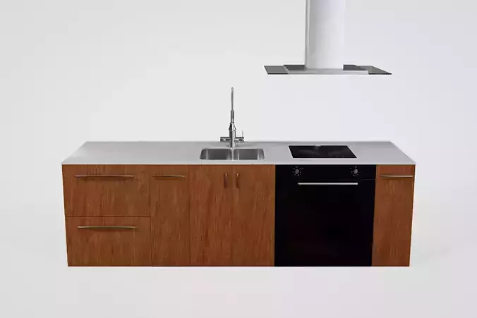 Kitchen counter Low-poly 3D model