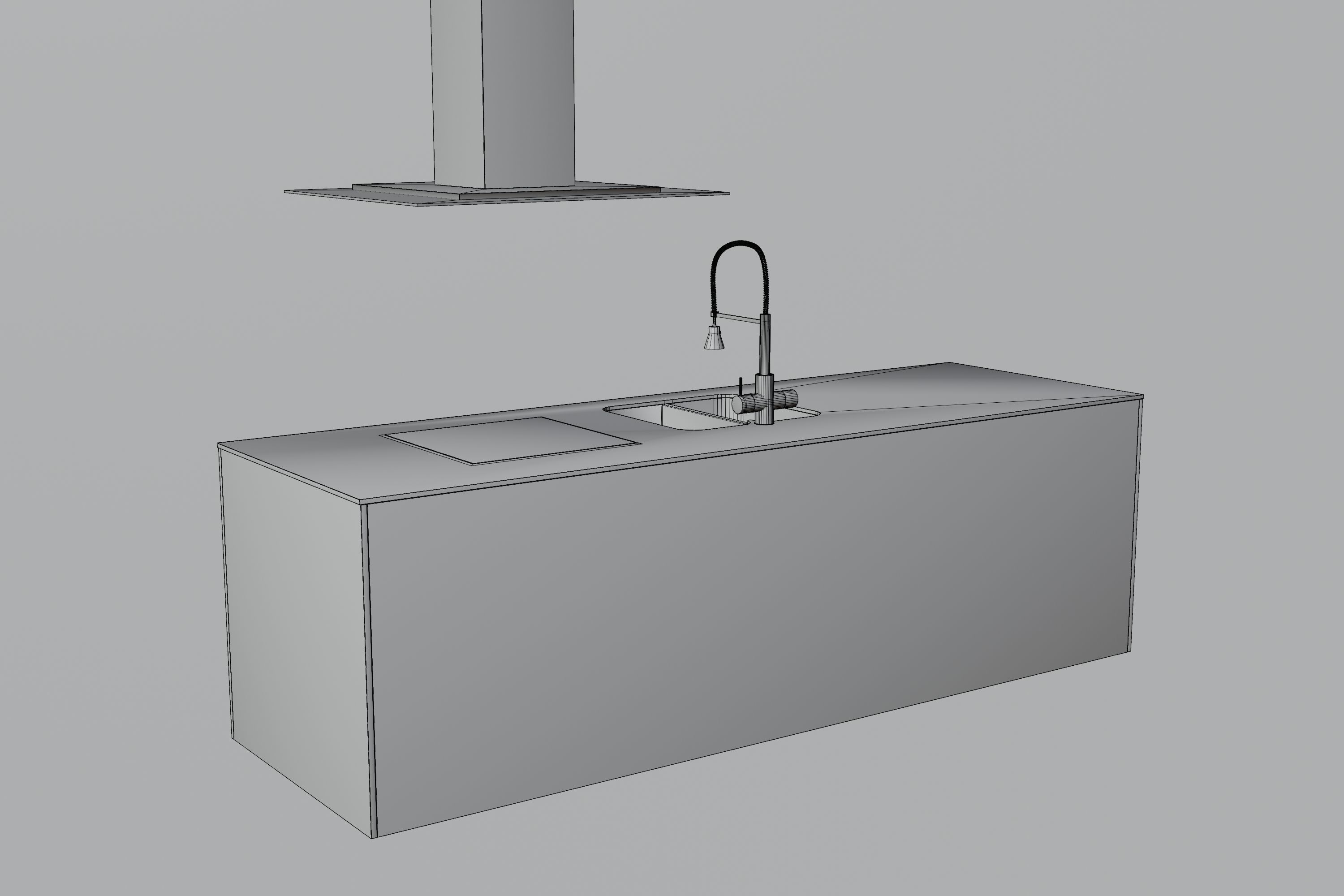 Kitchen counter Low-poly 3D model_11