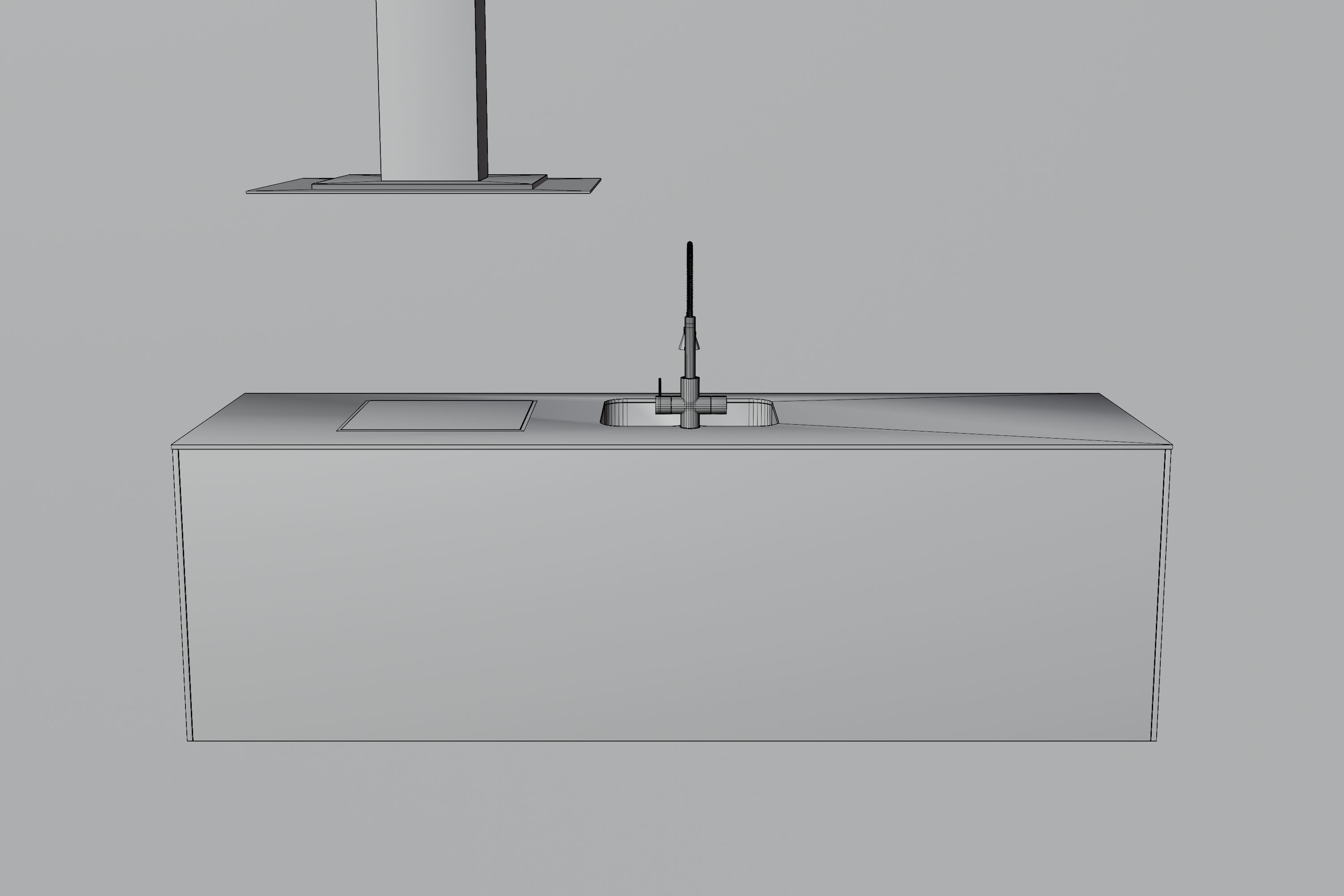 Kitchen counter Low-poly 3D model_9