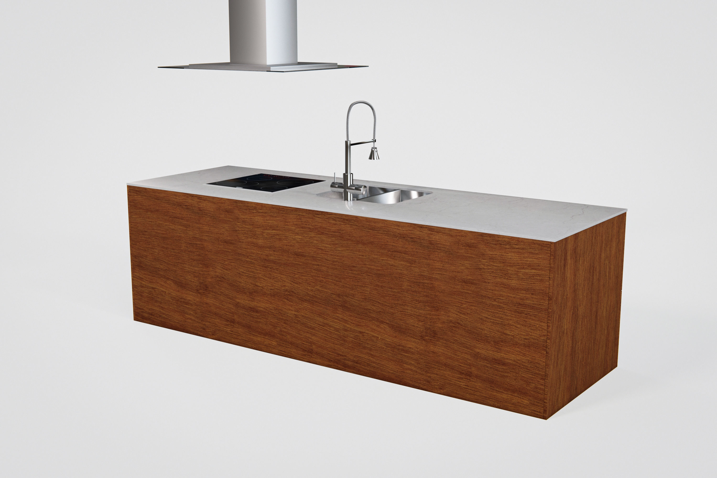 Kitchen counter Low-poly 3D model_6